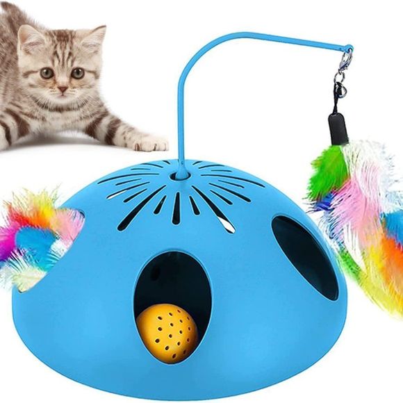 Cat Toys 2 Speed Modes, 3-in-1 Automatic Interative Cat Toys for Indoor Cats wit - Picture 1 of 3